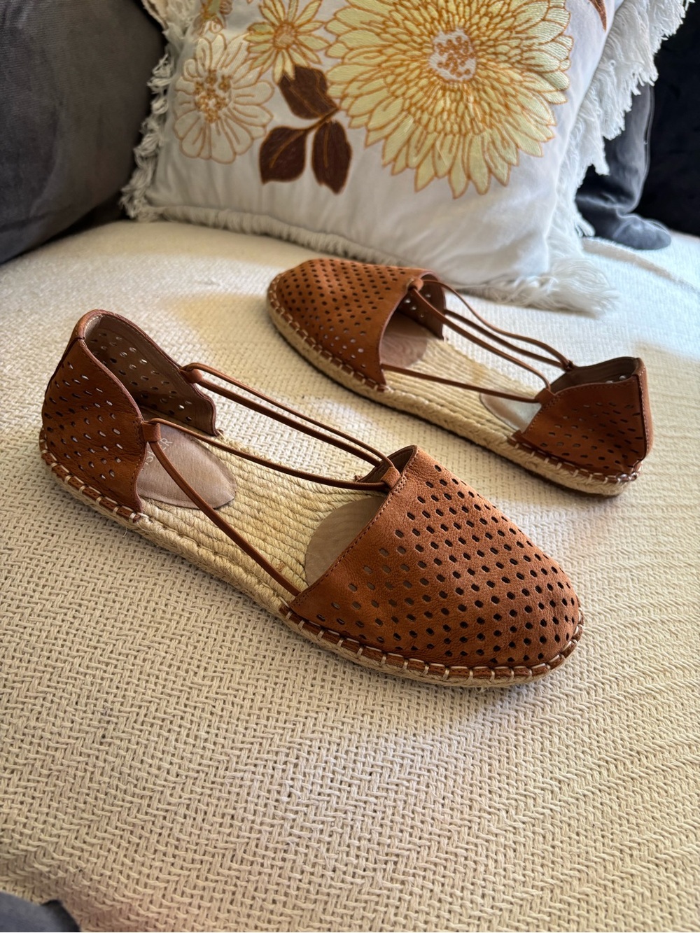 Eileen Fisher Lee 2 Slip On Espadrille Latte Jute Footbed Size 9